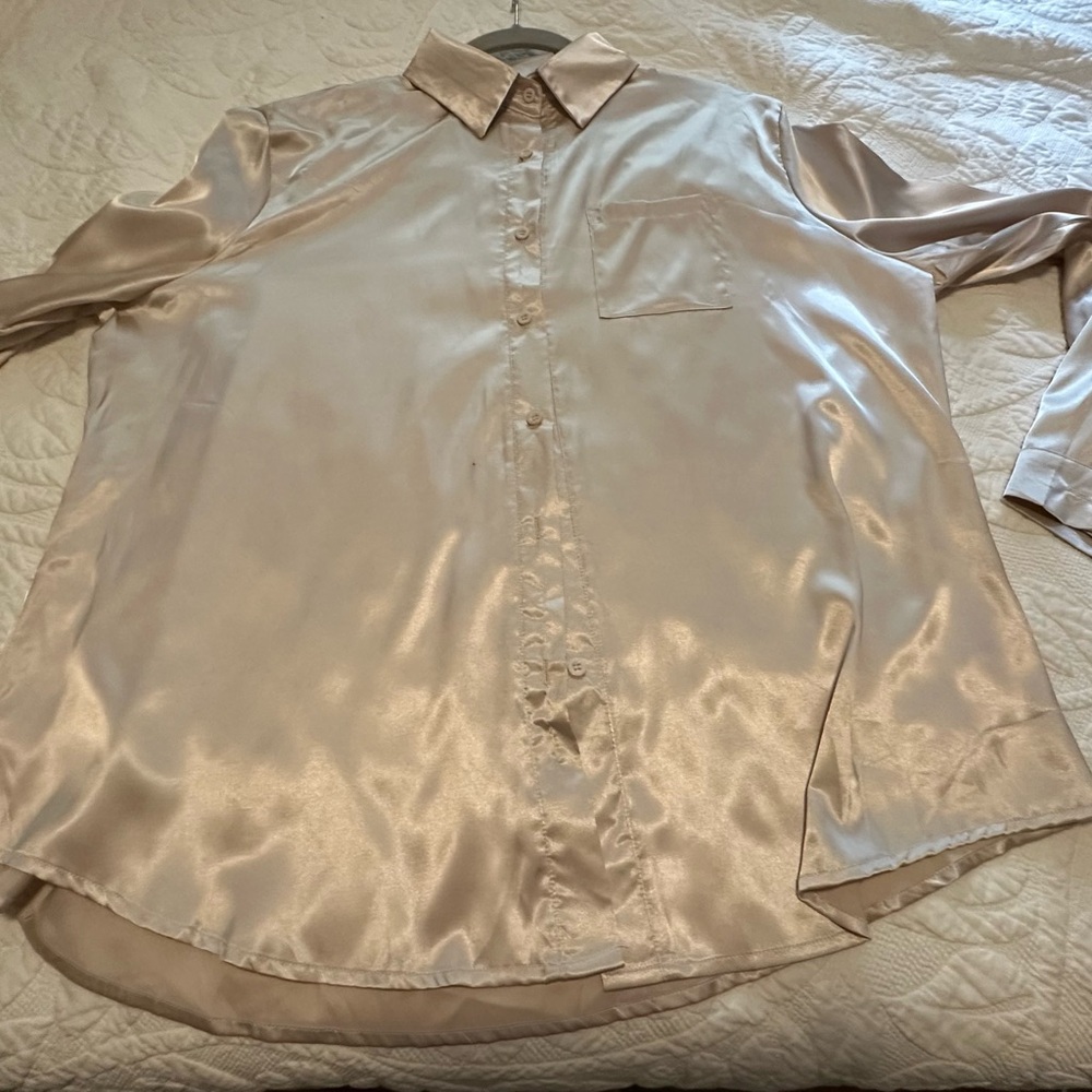 Satin Button Down